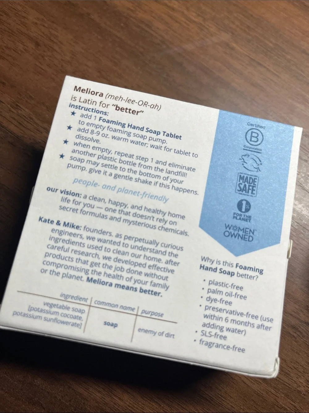 Meliora hand soap tablets